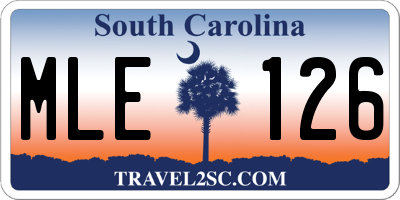SC license plate MLE126