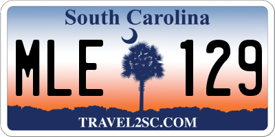 SC license plate MLE129