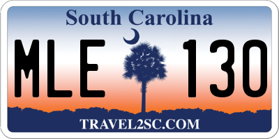 SC license plate MLE130