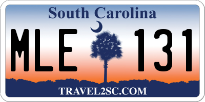 SC license plate MLE131