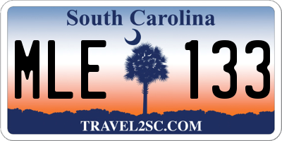 SC license plate MLE133