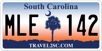 SC license plate MLE142