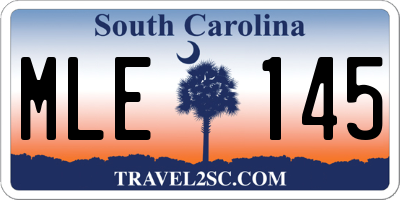 SC license plate MLE145