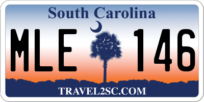 SC license plate MLE146