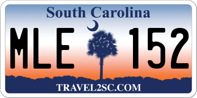 SC license plate MLE152