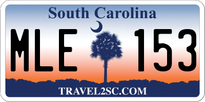 SC license plate MLE153