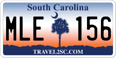 SC license plate MLE156