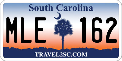 SC license plate MLE162