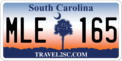 SC license plate MLE165