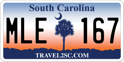 SC license plate MLE167