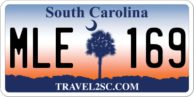 SC license plate MLE169