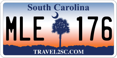 SC license plate MLE176