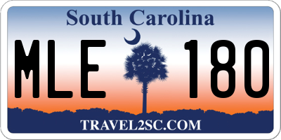 SC license plate MLE180