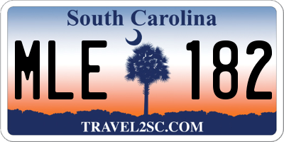 SC license plate MLE182