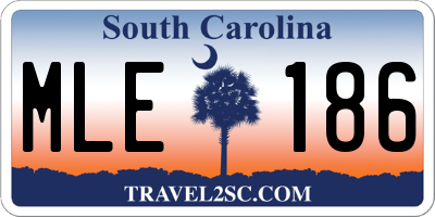 SC license plate MLE186
