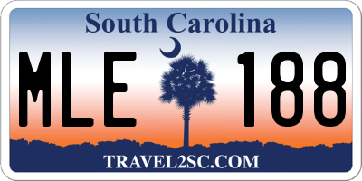 SC license plate MLE188
