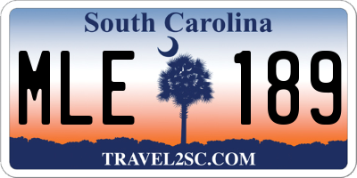 SC license plate MLE189