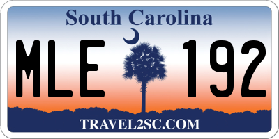 SC license plate MLE192