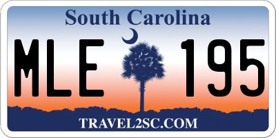 SC license plate MLE195