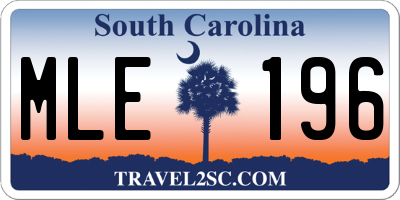 SC license plate MLE196