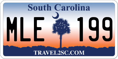 SC license plate MLE199