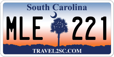 SC license plate MLE221