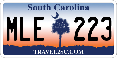 SC license plate MLE223