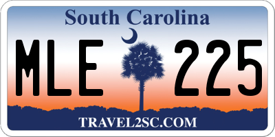 SC license plate MLE225