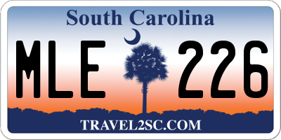 SC license plate MLE226