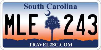 SC license plate MLE243