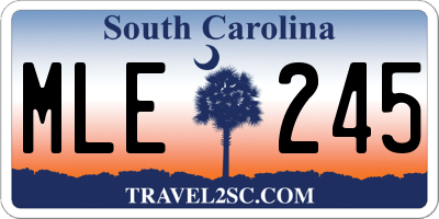 SC license plate MLE245