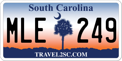 SC license plate MLE249