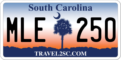 SC license plate MLE250