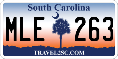 SC license plate MLE263