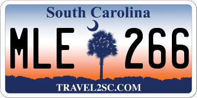 SC license plate MLE266