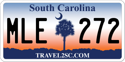 SC license plate MLE272