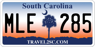 SC license plate MLE285