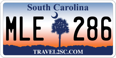 SC license plate MLE286