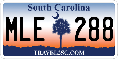 SC license plate MLE288