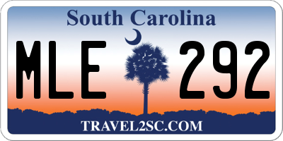 SC license plate MLE292