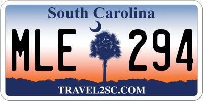 SC license plate MLE294