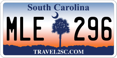 SC license plate MLE296