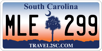 SC license plate MLE299