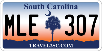SC license plate MLE307