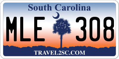 SC license plate MLE308