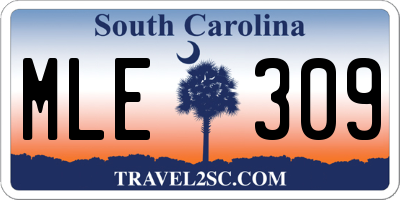 SC license plate MLE309