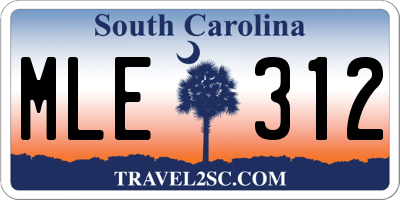 SC license plate MLE312