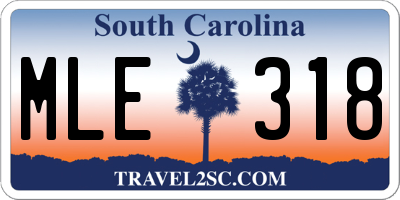 SC license plate MLE318
