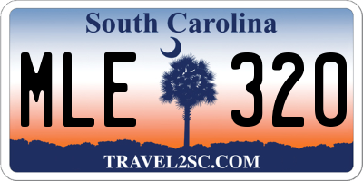 SC license plate MLE320