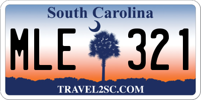 SC license plate MLE321